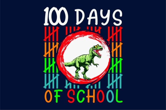 100 Day of School T-Rex T-Shirt Design