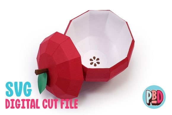 Apple Treat Bowl 3D SVG Shapes