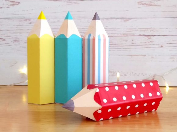 Pencil Favour Box 3D SVG for Kids